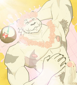 5_fingers abs anthro barazoku beach biceps biped blush bodily_fluids clothing cum cum_on_penis eyes_closed fingers fur genital_fluids genitals grey_stripes male muscular muscular_anthro muscular_male nipples panties penis red_clothing red_panties red_underwear sharp_teeth smile solo stripes sweat teeth underwear true_wolf grimoire_of_zero mercenary_(grimoire_of_zero) felid mammal pantherine tiger hi_res