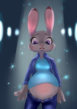 4_fingers anthro belly belly_peeking_out belt belt_buckle big_belly blue_belt blue_bottomwear blue_clothing blue_jacket blue_outerwear blue_pants blue_shirt blue_topwear bottomwear buckle buckteeth clothed clothed_anthro clothed_female clothing eyebrows eyelashes female female_anthro fingers front_view frown fully_clothed fully_clothed_anthro fully_clothed_female fur grey_body grey_eyebrows grey_fur jacket light long_ears looking_at_own_belly navel open_clothing open_frown open_jacket open_mouth open_topwear outie_navel pants pink_inner_ear pink_nose pink_tongue pregnant pregnant_anthro pregnant_female purple_eyes shirt simple_background solo sparkles teeth tongue topwear worried_look black_kitty disney zootopia judy_hopps european_rabbit lagomorph leporid mammal oryctolagus rabbit 2025 colored digital_drawing_(artwork) digital_media_(artwork) english_description half-length_portrait hi_res lighting portrait shaded
