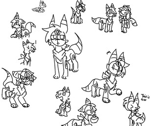 all_fours feral looking_at_viewer male profanity resting scarf simple_background sitting solo text white_background dastarman nintendo pokemon silver_(dastarman) canid canine eeveelution felid feline fox generation_2_pokemon mammal pokemon_(species) smeargle umbreon black_and_white digital_drawing_(artwork) digital_media_(artwork) english_text monochrome sketch