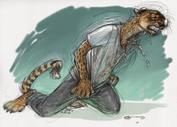 anthro big_penis blush bodily_fluids bottomwear claws clenched_teeth clothing collapse cum cum_drip cum_in_clothing cum_on_clothing cum_on_ground cum_through_clothing cumshot cumshot_on_chest cumshot_on_own_face dripping ears_back ejaculation erection erection_under_clothing erection_under_topwear excessive_cum excessive_genital_fluids eyewear feet fur genital_fluids genitals glasses green_background handpaw hands-free huge_penis hyper hyper_genitalia hyper_penis kneeling leaking_cum long_tail male mane markings neck_tuft orgasm orgasm_face pants paws penis pivoted_ears round_glasses shaking shirt shirt_grab simple_background skinny solo spontaneous_ejaculation spots spotted_markings spurting striped_markings striped_tail stripes t-shirt tail tail_markings teeth toe_claws toes topwear tuft wearing_glasses wet wet_clothing wet_shirt wet_topwear whiskers white_clothing white_shirt white_topwear yellow_body yellow_fur jacqal cheetah felid feline mammal 2025 colored colored_sketch digital_media_(artwork) hi_res mixed_media sketch traditional_media_(artwork)