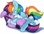 2014 absurd_res ambris blue_fur blush clothing cutie_mark equine female friendship_is_magic fur hair hi_res horn horse kissing mammal multi-colored_hair my_little_pony panties panty_shot pegasus pink_eyes plain_background pony purple_eyes purple_fur purple_hair rainbow_dash_(mlp) saliva school_uniform schoolgirl schoolgirl_uniform twilight_sparkle_(mlp) underwear unicorn uniform upskirt white_background wings
Rating: Questionable
Score: 13
User: ultragamer89
Date: April 13, 2014