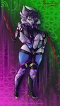cyperpunk herm intersex queen royalty solo sorrow2art asian_mythology east_asian_mythology japanese_mythology mythology halfmoon demon humanoid oni yokai hikari_(disambiguation) absurd_res hi_res