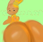 anthro butt candy chocolate dessert food male thick_thighs nwopi lagomorph leporid mammal rabbit hi_res