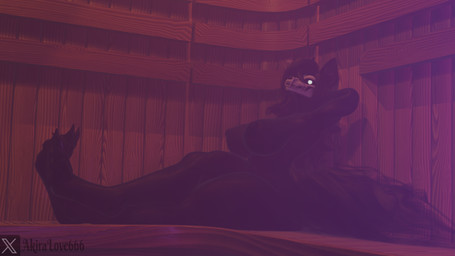 ambient_lighting anthro big_breasts bodily_fluids breasts crossed_legs female hands_behind_head leaning_against_wall looking_at_viewer nipples nude paws sauna sitting solo sweat thick_thighs akiralove666 scrag_(modeler) scp_foundation scp-1471-a scp-1471-a_(scrag) absurd_res hi_res
