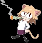 ambiguous_gender blonde_hair drugs hair hands_on_hips looking_at_viewer marijuana marijuana_blunt outline simple_background smoking smoking_marijuana solo transparent_background white_outline burgerpocalypse mario_smoking_weed ralsei_smoking_blunt tsukihime type-moon neco-arc animal_humanoid cat_humanoid felid felid_humanoid feline feline_humanoid humanoid mammal mammal_humanoid neco_spirit absurd_res alpha_channel hi_res meme