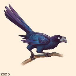 beak blue_body blue_feathers branch feathers feral grey_beak grey_legs grey_talons on_branch perching purple_tail_feathers simple_background solo teal_body teal_feathers white_background white_eyes alexpahomov ani_(bird) avian bird cuculiform greater_ani 1:1 2025 digital_media_(artwork) digital_painting_(artwork) hi_res painting_(artwork)