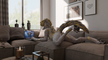 anthro claws computer drgaleo electronics fur grey_body grey_fur male markings pawpads solo spots spotted_body spotted_fur tail toe_claws mrgaleo rexouium 16:9 3d_(artwork) digital_media_(artwork) hi_res widescreen