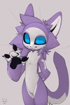 4_fingers anthro black_pawpads black_sclera blue_eyes claws featureless_crotch fingers fur hair looking_at_viewer male multicolored_body multicolored_fur nude pawpads purple_body purple_fur simple_background smile solo standing tail two_tone_body two_tone_fur whiskers white_body white_fur presto_(artist) presto_(character) domestic_cat felid feline felis mammal 2024 2:3 digital_media_(artwork) hi_res