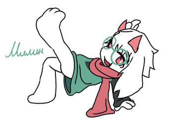 ambiguous_gender anthro barefoot butt clothing eyewear feet floppy_ears fur glasses paws raised_leg robe scarf solo white_body white_fur young milinkapro deltarune undertale_(series) ralsei bovid caprine goat mammal 4:3 male_(lore)