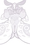 antennae_(anatomy) anthro big_breasts breasts butt female genitals looking_at_viewer muscular muscular_anthro muscular_female nipples non-mammal_breasts nude pussy solo kurtassclear metroid metroid_prime metroid_prime_2 nintendo arthropod insect lepidopteran luminoth moth