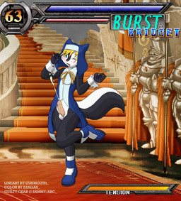 anthro blush bodily_fluids bottomless clothed clothing crossdressing cum detailed_background erection femboy fingerless_gloves footwear fur game_background gameplay_mechanics genital_fluids genitals gloves gui hair handwear health_bar male parody penis shirt_cuffs shoes solo tail ezalias gunmouth arc_system_works guilty_gear bridget_(guilty_gear) mammal mephitid skunk striped_skunk 2006 digital_media_(artwork)