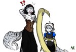 anthro blue_eyes clothed clothing duo female fluffy fluffy_tail hair holding_object interrobang list neck_tuft scroll shocked simple_background size_difference tail tuft white_background white_hair matz_the_kames twokinds adira_riftwall maeve_(twokinds) felid feline keidran mammal pantherine snow_leopard hi_res daughter_(lore) mother_(lore) mother_and_child_(lore) mother_and_daughter_(lore) parent_(lore) parent_and_child_(lore) parent_and_daughter_(lore)