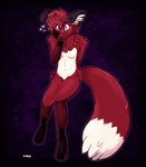 ambiguous_gender anthro black_body black_ears black_fur black_nose black_paws blush floppy_ears fluffy fluffy_tail fur hair inner_ear_fluff multicolored_body multicolored_fur musical_clef musical_symbol nude purple_eyes red_body red_fur red_hair solo symbol tail treble_clef tuft white_body white_fur white_inner_ear_fluff neonbuck jesam_(jesam) canid canine fox mammal red_fox true_fox digital_media_(artwork) hi_res nonbinary_(lore)