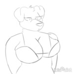 anthro bottomless bra bra_only breast_expansion breasts broken_bra clothed clothing expansion female female_anthro head_tuft simple_background solo tuft underwear underwear_only white_background hornylemur canid canine canis domestic_dog mammal 1:1 animated digital_media_(artwork) ibispaint_(artwork) monochrome no_sound short_playtime sketch watermark webm