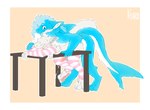 anthro arm_grab arm_warmers armwear blep blue_body blue_fur blue_hair blush bodily_fluids candy clothing cum cumshot dessert dripping duo ejaculation elbow_gloves fin fluffy fluffy_tail food footwear from_behind_position fur furniture fuzzy genital_fluids genitals gloves goo_drip grabbing_table gummy_(food) gummy_shark hair handwear herm herm/herm herm_penetrated herm_penetrating herm_penetrating_herm herm_penetrating_intersex inner_ear_fluff intersex intersex/intersex intersex_penetrated intersex_penetrating intersex_penetrating_herm intersex_penetrating_intersex legwear looking_at_another looking_at_partner on_table pawpads paws penetration penis pink_arm_warmers pink_armwear pink_clothing pink_elbow_gloves pink_footwear pink_gloves pink_handwear pink_legwear pink_socks pink_thigh_highs pink_thigh_socks sex slime socks table table_sex tail thigh_highs thigh_socks tongue tongue_out tuft white_body white_fur white_hair kyaro mythology ana_(kyaro) maria_(t0mmen) dragon fish food_creature furred_dragon furred_scalie furred_shark goo_creature gummy_creature living_candy marine mythological_creature mythological_scalie scalie shark hi_res