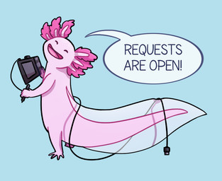 4_fingers 4_toes ambiguous_anthro ambiguous_gender anthro blue_background dialogue drawing_pen drawing_tablet exclamation_point eyes_closed feet fin fingers happy head_tilt holding_drawing_pen holding_drawing_tablet light long_tail no_eyebrows noseless nude nude_ambiguous nude_anthro open_mouth open_smile pink_body pink_line_art pink_skin pink_tail pink_tongue simple_background smile smiling_at_viewer solo speech_bubble standing tail tail_fin tailbutt talking_to_viewer text toes tongue translucent_fin white_fin yelling yelling_at_viewer lunareel amphibian aquatic axolotl mole_salamander salamander 2019 cel_shading colored colored_line_art digital_drawing_(artwork) digital_media_(artwork) english_description english_text full-length_portrait lighting portrait shaded