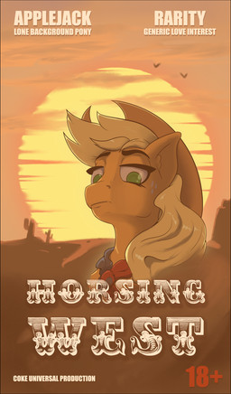 cactus clothing cowboy_hat female feral hat headgear headwear movie_poster plant poster poster_template solo sun sunset text title western wild_west cocaine_(artist) conditional_dnp friendship_is_magic hasbro my_little_pony applejack_(mlp) earth_pony equid equine horse mammal pony absurd_res english_text hi_res