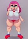 big_breasts blue_eyes breasts clothing female footwear hair huge_breasts pink_hair pseudo_hair shoes solo tentacle_hair tentacles thick_thighs underwear jovi_cap nintendo splatoon animal_humanoid cephalopod cephalopod_humanoid humanoid inkling marine marine_humanoid mollusk mollusk_humanoid hi_res