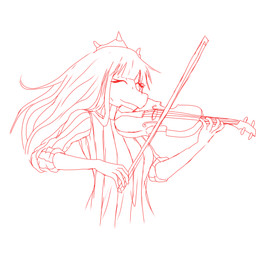 anthro bowed_string_instrument breasts clothed clothed_anthro clothed_female clothing eyelashes eyes_closed female female_anthro frill_(anatomy) hair long_hair musical_instrument playing_music playing_violin smile snout solo string_instrument sweater three-quarter_view topwear violin zanigma devlog:_a_post-modern_college_experience abigail_(devlog) centrosaurine ceratopsian ceratopsid dinosaur marginocephalian ornithischian prehistoric_species reptile scalie styracosaurus 1:1 2024 absurd_res colored_line_art digital_drawing_(artwork) digital_media_(artwork) hi_res line_art monochrome red_and_white