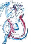 affectionate cuddling duo eyes_closed female holding_face horn love male male/female markings nude nude_female nude_male romantic romantic_ambiance romantic_couple scale_markings scales text wings kevira065 mythology animal_humanoid dragon dragon_humanoid horned_humanoid humanoid mythological_creature mythological_scalie scalie absurd_res hi_res restricted_palette sketch url