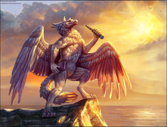 anthro book cloud detailed_background feathered_wings feathers fur outside sea seaside solo standing sunset tail telescope water white_body white_feathers wings red-izak mythology dragon feathered_dragon feathered_scalie furred_dragon furred_scalie mammal mythological_creature mythological_scalie scalie 2017 digital_media_(artwork)