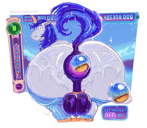 anal anal_penetration anus ball_stretching balls big_butt butt cock_and_ball_torture feral game_ui genital_torture genitals horn looking_at_viewer looking_back looking_back_at_viewer lube_on_butt male metal_balls penetration perineum puffy_anus questionable_consent score shocked solo tail borzoibeans electronic_arts mythology peggle popcap_games bjorn_(peggle) equid equine mammal mythological_creature mythological_equine unicorn 2026 hi_res