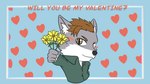 anthro blue_border blush border brown_hair chibi clothed clothing flower fully_clothed fur gift green_clothing green_shirt green_topwear grey_body grey_fur hair heart_symbol holidays inner_ear_fluff looking_at_viewer male outstretched_arm plant shirt simple_background smile smiling_at_viewer solo text topwear tuft swaggy_tamago super-nova valentine's_day mnesis canid canine corsac_fox fox mammal true_fox 16:9 2022 colored digital_media_(artwork) english_text half-length_portrait hi_res portrait widescreen