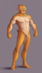 anthro anthrofied feet genitals green_eyes grey_background humanoid_genitalia humanoid_penis looking_at_viewer male muscular muscular_anthro muscular_male navel nude penis simple_background solo standing tail zetsubouironfang blue_sky_studios ice_age_(series) diego_(ice_age) felid feline mammal prehistoric_species saber-toothed_tiger hi_res