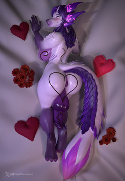 anthro anus balls big_balls big_breasts big_butt big_penis breasts bubble_butt butt candy chocolate chocolate_sauce dakimakura dessert erection feet flower food genitals glistening glistening_arms glistening_balls glistening_body glistening_breasts glistening_butt glistening_face glistening_feet glistening_genitalia glistening_legs glistening_penis glistening_tail glistening_thighs gynomorph heart_pillow heart_symbol holidays huge_balls huge_breasts huge_butt intersex looking_at_viewer lying nipples on_back penis pillow plant purple_anus purple_balls purple_body purple_breasts purple_nipples purple_penis rose_(flower) solo tail whiskers white_body renjimizutsune capcom monster_hunter valentine's_day renji_tama_(character) leviathan_(mh) mizutsune scalie 3d_(artwork) absurd_res dakimakura_design digital_media_(artwork) hi_res huge_filesize