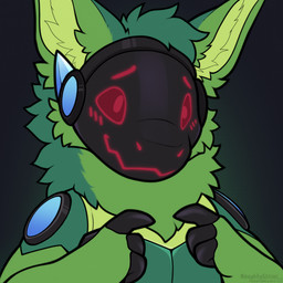 anthro electronics glowing glowing_eyes headphones looking_at_viewer machine male solo visor naughtystray protogen absurd_res bust_portrait digital_media_(artwork) hi_res icon portrait