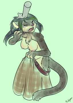 ambiguous_gender annoyed anthro breasts clothed clothing disembodied_hand duo female hair headpat long_hair nipples open_mouth patting petting shrinking simple_background size_transformation topless transformation halcy0n tharkis felid mammal pantherine snow_leopard 2018 hi_res
