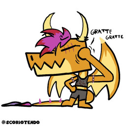 anthro chibi female solo scoriotendo mythology queensmolder smolder_(pawfurs) dragon mythological_creature mythological_scalie scalie 1:1