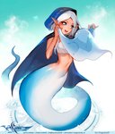 5_fingers blue_eyes breasts duo eyebrows eyelashes female fingers hair smile text white_hair kardie humanoid water_nymph 2020 digital_media_(artwork) hi_res url