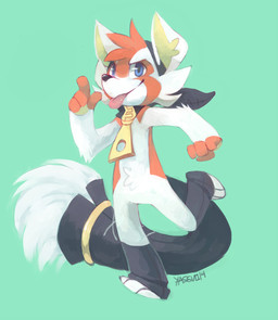 ambiguous_gender anthro black_nose blue_eyes cheek_tuft facial_tuft featureless_crotch fur green_background head_tuft notched_ear on_one_leg orange_body orange_fur pink_tongue simple_background snout solo standing tail tongue tongue_out tuft white_body white_fur yellow_inner_ear zipper darmp ailurid mammal red_panda 2014 digital_media_(artwork) digital_painting_(artwork) full-length_portrait hi_res painting_(artwork) portrait shaded