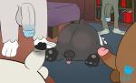 anthro balls bed belly big_butt brown_body brown_fur butt erection flaccid fur furniture genitals group humanoid_genitalia humanoid_penis male male/male overweight overweight_male penis white_body white_fur grolarbearsins cartoon_network we_bare_bears charlie_(we_bare_bears) grizzly_(we_bare_bears) ice_bear_(we_bare_bears) panda_(we_bare_bears) ralph_(we_bare_bears) bear brown_bear giant_panda grizzly_bear mammal polar_bear ursine 2019 absurd_res hi_res