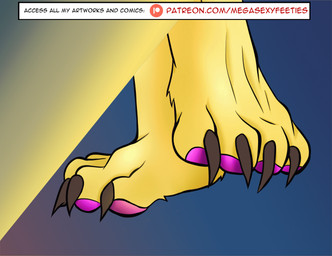 barefoot claws feet female foot_fetish fur gradient_background patreon_logo pawpads simple_background text toes yellow_body yellow_fur megasexyfeeties animal_crossing nintendo patreon mammal 2024 animated animated_gif censored character_request digital_media_(artwork) english_text hi_res short_playtime url