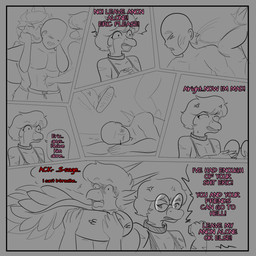abs angry anthro asphyxiation bikini biped bodily_fluids border bruised bruised_face bully bullying choker choking clothed clothed_anthro clothed_male clothing cross-popping_vein crossdressing crying dialogue eyewear feathered_tail feathers femboy fingers fist full_nelson glasses grey_border group hair horn humanoid_hands jewelry kick looking_at_another male motion_lines necklace on_ground outside pecs punch pupils round_glasses scared short_hair shout slap small_pupils speech_bubble strangling swimming_trunks swimwear tail tail_around_neck talking_to_another tears text topless topless_anthro topless_male two-piece_swimsuit arsenic_iii cavemanon_studios goodbye_volcano_high ko_op_(game_developer) snoot_game anon_(snoot_game) sage_(gvh) dinosaur dromaeosaurid human mammal microraptor prehistoric_species reptile saurischian scalie theropod 1:1 2023 black_and_grey comic english_text hi_res monochrome