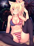 alternative_fashion amekaji american_flag american_flag_bikini bikini blonde_hair breasts camel_toe cleavage clothed clothing female fireworks flag flag_bikini flag_clothing flag_print flag_swimwear gyaru hair holidays j-fashion legwear navel one_eye_closed ponytail print_bikini print_clothing print_swimwear smile solo swimwear thigh_highs two-piece_swimsuit united_states_of_america fastrunner2024 4th_of_july tiffy_(fastrunner2024) animal_humanoid cat_humanoid felid felid_humanoid feline feline_humanoid humanoid mammal mammal_humanoid 2019 digital_media_(artwork) hi_res shaded