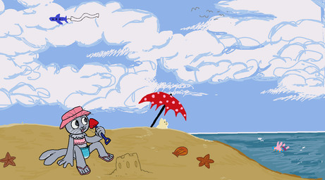 ambient_silhouette anthro beach bikini biped clothed clothing cloud detailed_background eyewear feet footwear fur grey_body grey_fur hat headgear headwear holding_object male outside parasol pink_clothing pink_swimwear sand sand_castle sandals sazfe sculpture sea seashell seaside shell shoes silhouette sitting sky smile solo sun_hat sunglasses swimming_trunks swimwear tail topwear two-piece_swimsuit umbrella water young young_anthro freudcore patrick_(freudcore) ambient_sealife asterozoan echinoderm mammal marine pinniped seal starfish weddell_seal 2023 digital_media_(artwork)
