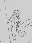 anthro balls erection genitals male masturbation penile penile_masturbation penis plant sitting solo tree rinzy felid feline mammal 2019 3:4 absurd_res hi_res monochrome sketch