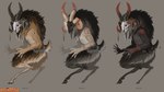 4_horns ambiguous_gender anthro bone fluffy fur hooves horn humanoid_hands mane markings multi_horn skull skull_head solo unguligrade katherine_murray dollightful_(copyright) goatman_(dollightful) bovid caprine caprine_demon demon goat_demon mammal 16:9 concept_art hi_res official_art widescreen