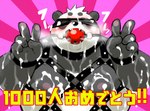 anthro ball_gag black_body black_nose blindfold blush bodily_fluids cum cum_on_arm cum_on_chest cum_on_hand gag genital_fluids harness humanoid_hands kemono leather leather_harness male overweight overweight_male solo text white_body sessa vtuber sasayama_akira bear giant_panda mammal 2022 japanese_text