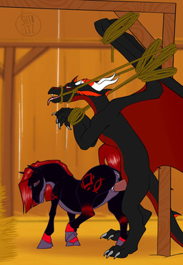 anus arms_tied barn bdsm black_body bodily_fluids bondage bound cum cum_in_vagina cum_inside cum_on_ground dominant dominant_female dominant_feral duo female female_penetrated feral feral_on_feral feral_penetrated feral_penetrating genital_fluids genitals hair hooves horn immobilization interspecies larger_male male male/female male_penetrating male_penetrating_female orgasm orgasm_face penetration penile penile_penetration penis penis_in_vagina pinned pinned_to_wall red_hair rope sex shaking shaking_legs shaking_orgasm size_difference smaller_female stable submissive submissive_feral submissive_male tongue tongue_out vaginal vaginal_penetration vulva wings_tied shtoltz_(artist) mythology celtia_esvlanda shaenarys dragon equid equine horse mammal mythological_creature mythological_scalie scalie 2d_animation animated hi_res huge_filesize motion_tweening no_sound webm