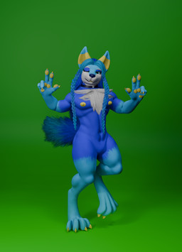 anthro biped braided_hair bulge choker digitigrade ear_piercing ear_ring fingers fur gesture green_screen hair hand_gesture jewelry long_hair looking_at_viewer male necklace nipples nude paws piercing pose posing_for_picture ring_piercing simple_background smile solo standing tail v_sign guispe_opockjha nickeon guispe_(guispe_opockjha) canid canine canis mammal wolf 2025 3d_(artwork) absurd_res digital_media_(artwork) full-length_portrait hi_res portrait shaded signature