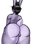 anthro black_hair butt female genitals hair nude pussy scut_tail short_tail solo tail kosaa4 humanoid lagomorph leporid mammal rabbit 3:4 hi_res