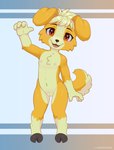 anthro areola biped black_nose cheek_tuft chest_tuft cloven_hooves countershade_face countershade_tail countershade_torso countershading facial_tuft female flat_chested floppy_ears front_view genitals gloves_(marking) hair hooves leg_markings markings multicolored_body navel nipples nude open_mouth open_smile pussy short_hair simple_background smile socks_(marking) solo standing tail teeth toddler tongue tuft two_tone_body unguligrade white_body white_countershading white_markings yellow_body young young_anthro young_female jamesfoxbr bird_dog canid canine canis domestic_dog golden_retriever hunting_dog hybrid mammal retriever unknown_species 2025 hi_res