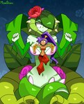 accessory blush bra breasts cleavage clothed clothing female flower flower_in_hair hair hair_accessory larger_female macro navel not_furry plant plant_hair ponytail pseudo_hair rose_(flower) size_difference smaller_female solo spikes thorns underwear vines morestar shantae:_and_the_seven_sirens shantae_(series) wayforward shantae water_lily_siren elemental_creature elemental_humanoid flora_fauna humanoid plant_humanoid absurd_res hi_res