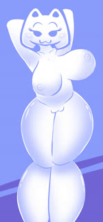 big_breasts breasts curvy_figure dancing female hands_behind_head looking_at_viewer nude nude_female nude_humanoid seductive solo thick_thighs jwecchi discord_(app) clyde_(discord) domestic_cat felid feline felis humanoid mammal animated hi_res no_sound short_playtime webm