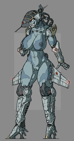 aircraft airplane anthro areola big_breasts breasts cockpit curvy_figure female fin genitals grey_body hip_wings jet machine metallic_body navel nipples non-mammal_breasts non-mammal_nipples not_furry nude nude_anthro nude_female simple_background smile solo teeth unusual_wing_placement vehicle voluptuous vulva wings alexandrys su-27 aeromorph living_aircraft living_machine living_vehicle digital_media_(artwork)