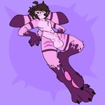 anatomically_inaccurate anatomically_inaccurate_pawpads anthro balls bedroom_eyes brown_hair erection floppy_ears foreskin fur genitals hair half-closed_eyes humanoid_genitalia humanoid_penis inviting lying male narrowed_eyes nude on_back pawpads paws penis pink_pawpads purple_background purple_body purple_fur seductive simple_background smile smirk smug smug_face solo vein veiny_penis xing1 lagomorph leporid mammal rabbit 1:1 absurd_res hi_res